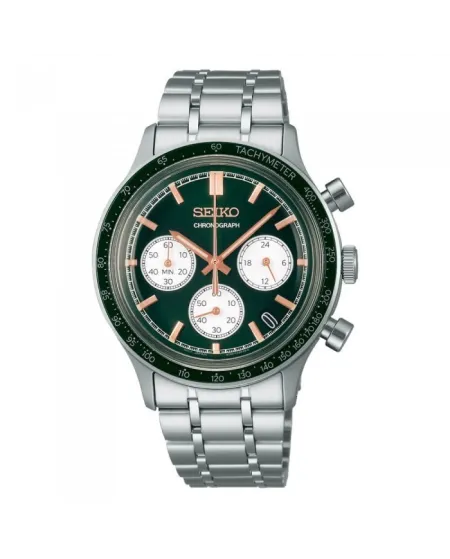 Cronografo Seiko Classic Quadrante Verde Cinturino Acciaio