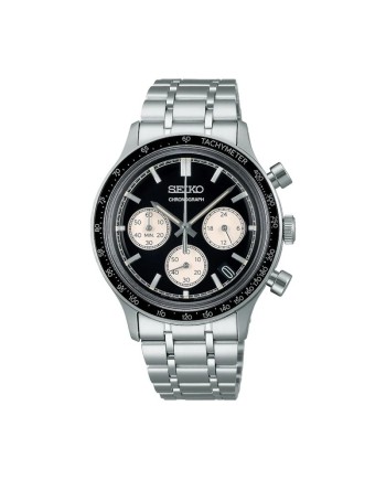 Seiko Classic Chronograph Black Dial Steel Strap