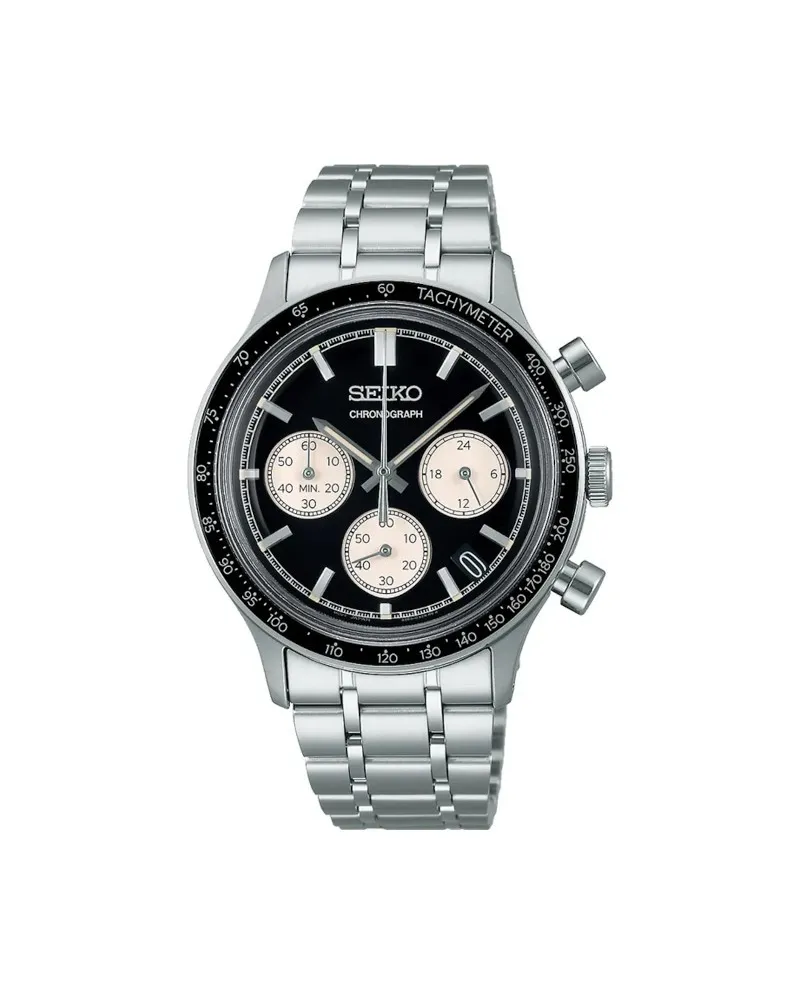 Seiko Classic Chronograph Black Dial Steel Strap Seiko Classic Chronograph Black Dial Steel Strap
