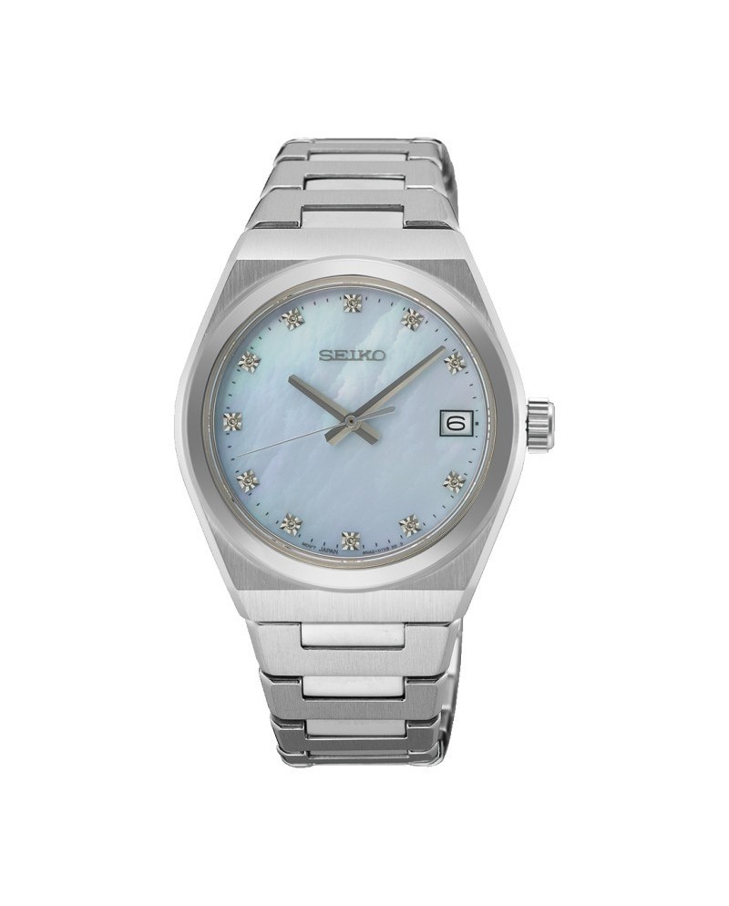 Seiko Classic Watch Mother of Pearl Dial with Diamonds