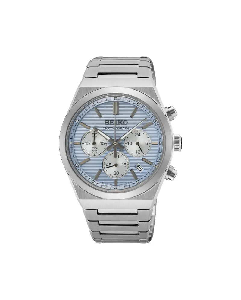 Seiko Sport Chronograph Light Blue Dial Steel Strap Seiko Sport Chronograph Light Blue Dial Steel Strap
