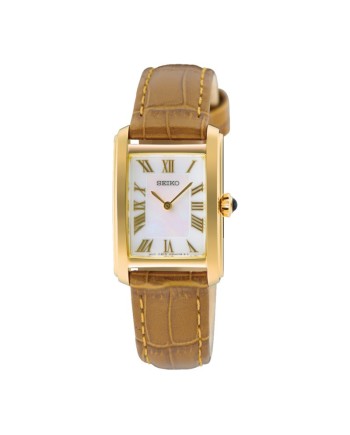 Montre Seiko Classic avec cadran en nacre et bracelet en cuir