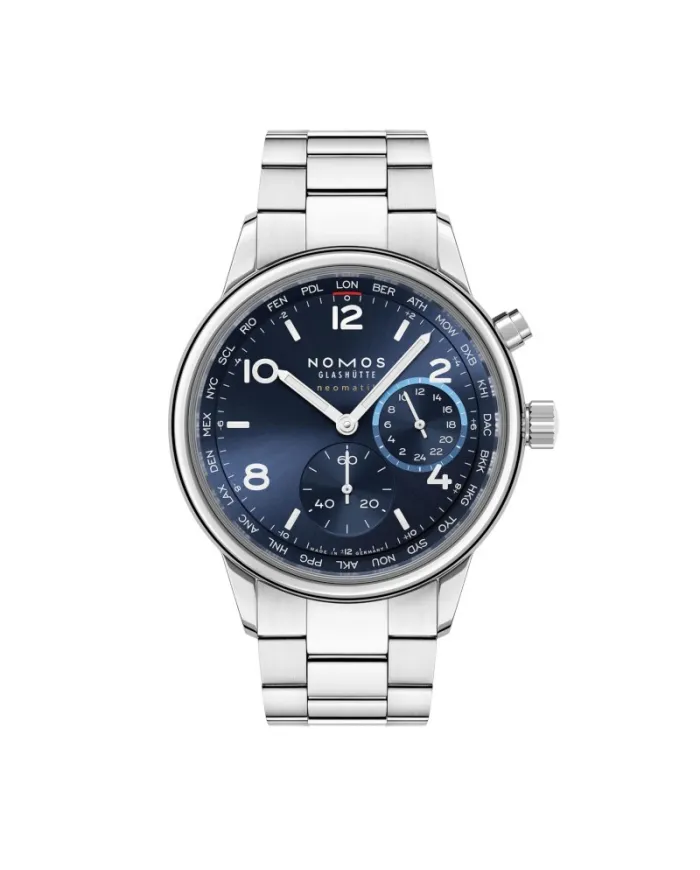 Orologio Nomos Glashütte Club Sport Neomatik Ore nel Mondo Blu