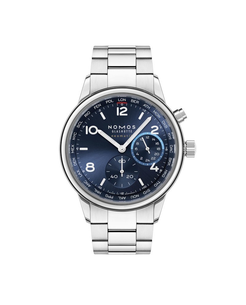 Orologio Nomos Glashütte Club Sport Neomatik Ore nel Mondo Blu