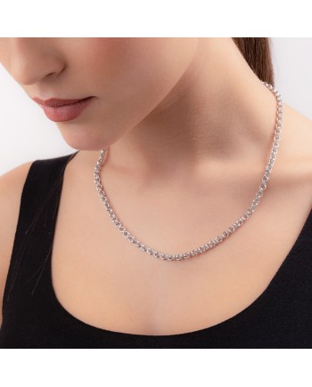 Gerardo Sacco Double Ring Silver Necklace