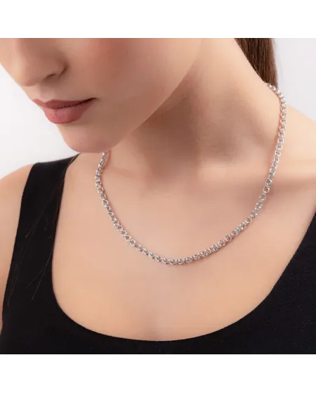 Gerardo Sacco Double Ring Silver Necklace