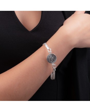 Bracelet en argent avec pièce de monnaie Gerardo Sacco