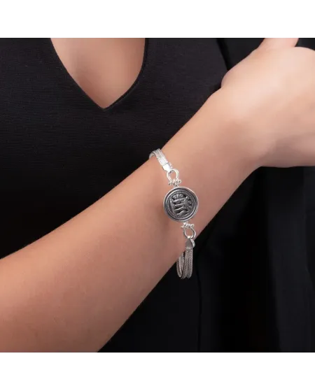Bracelet en argent avec pièce de monnaie Gerardo Sacco