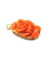 Ciondolo Cammeo Rosa Casella Gioielli in Corallo Rosso con Montatura in Oro Giallo
