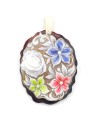 Sardonyx Shell Cameo Jewelry Casella with Enamelled Flowers