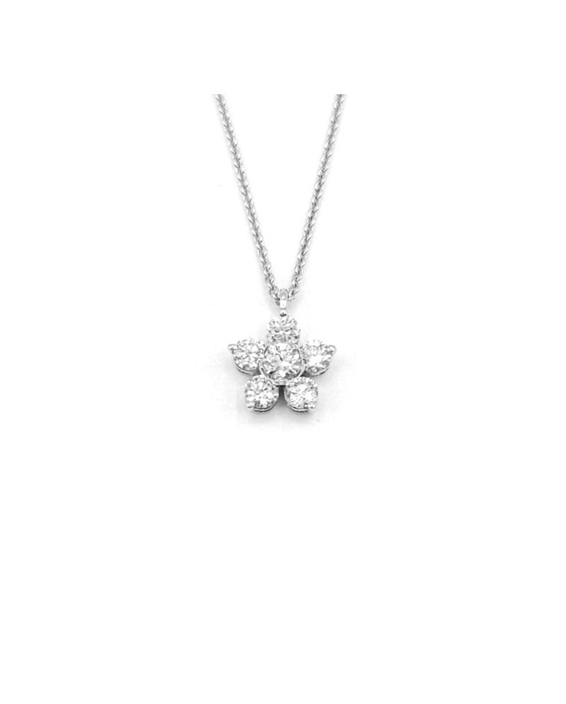 Leo Pizzo Necklace in White Gold with White Diamond Flower