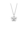 Collier Leo Pizzo en or blanc avec fleur en diamant blanc