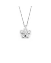 Collier Leo Pizzo en or blanc avec fleur en diamant blanc