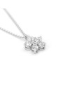 Collier Leo Pizzo en or blanc avec fleur en diamant blanc