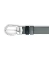 Cintura Montblanc in Pelle Reversibile Grigio Medio/Nero con Fibbia a Ferro di Cavallo 30 mm