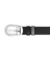 Montblanc Reversible Leather Belt Medium Grey/Black with Horseshoe Buckle 30 mm