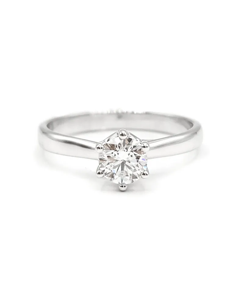 Bague solitaire en or blanc avec diamant Casella Gioielli