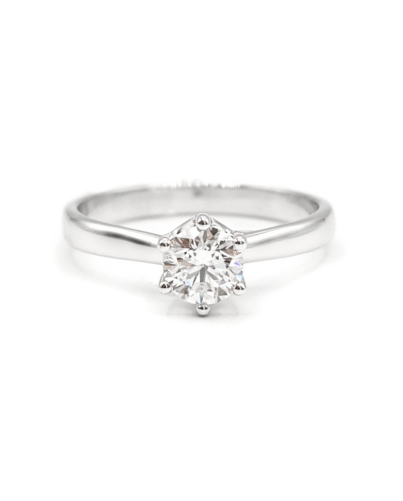 Casella Gioielli White Gold Solitaire Ring with Diamond
