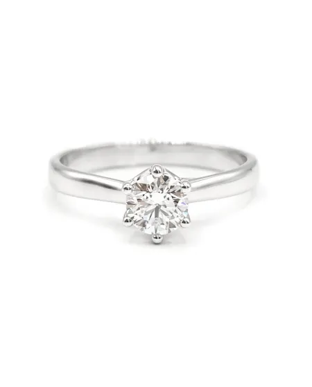 Bague solitaire en or blanc avec diamant Casella Gioielli