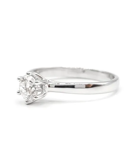 Bague solitaire en or blanc avec diamant Casella Gioielli