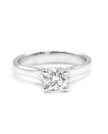Casella Gioielli White Gold Solitaire Ring with Diamond