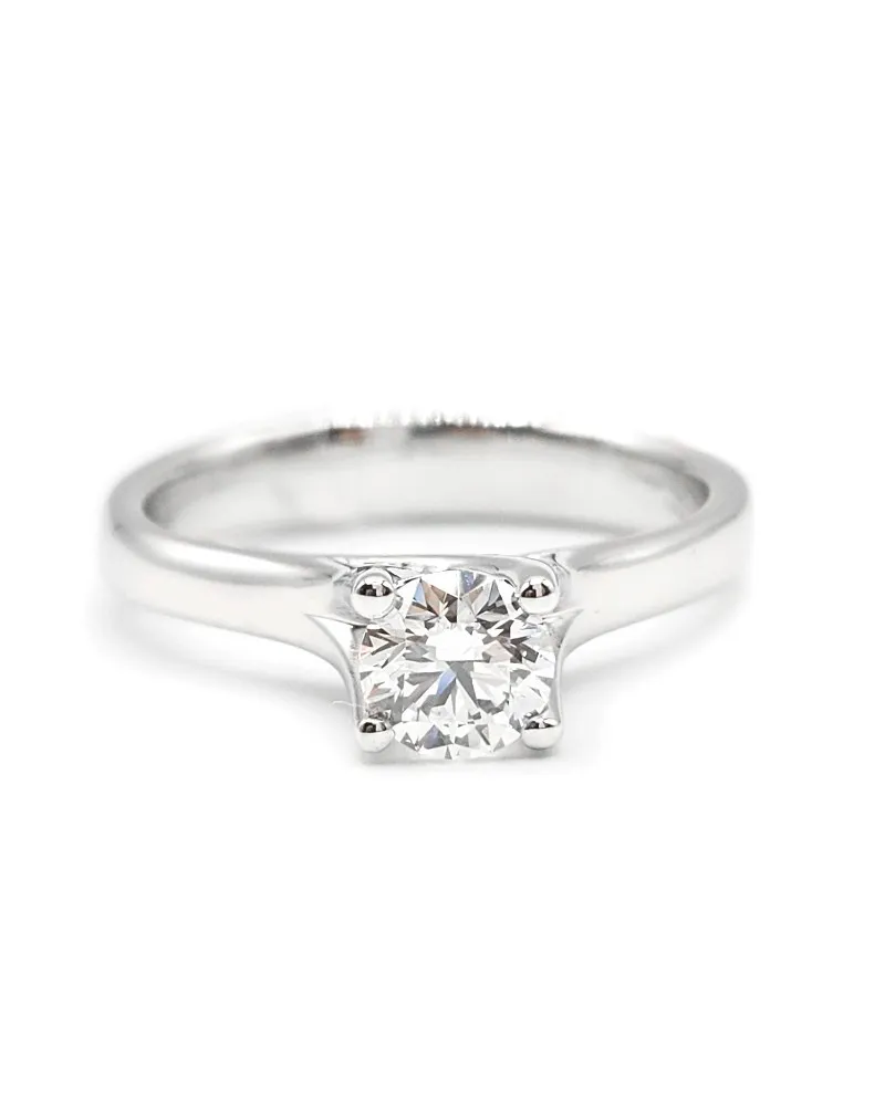 Bague solitaire en or blanc avec diamant Casella Gioielli