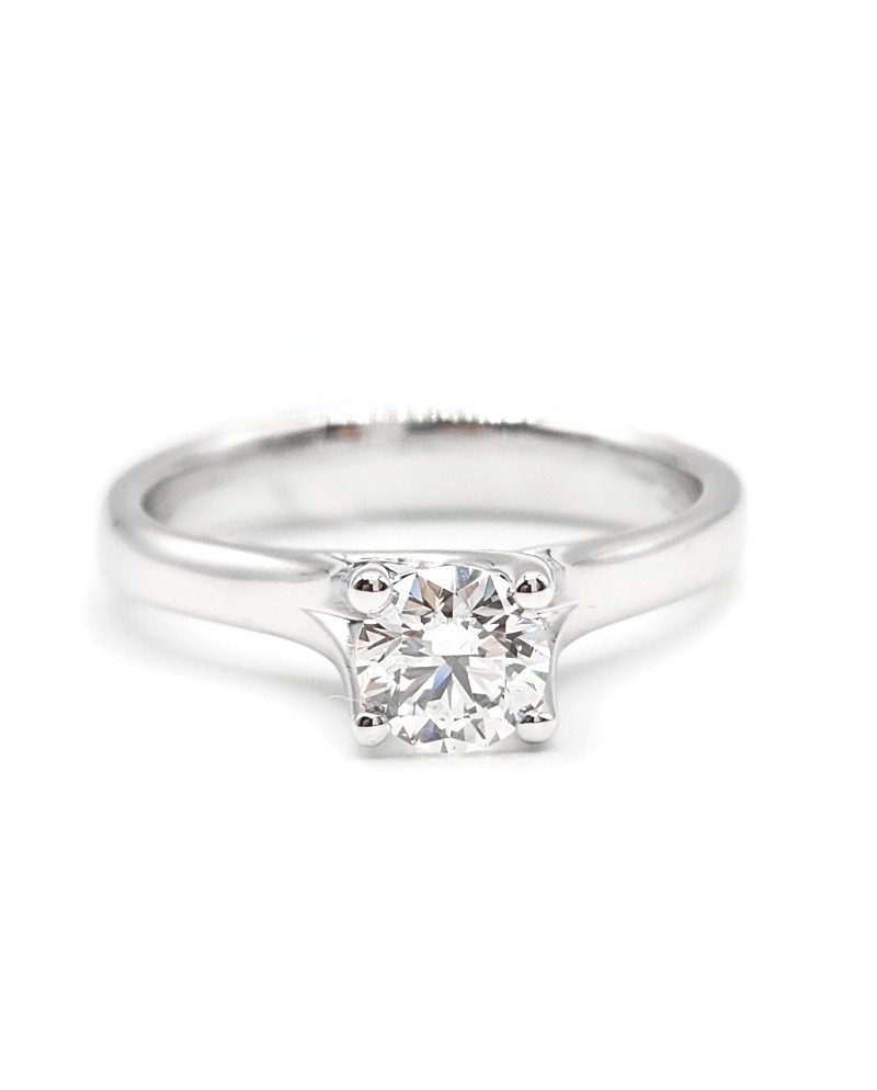 Casella Gioielli White Gold Solitaire Ring with Diamond