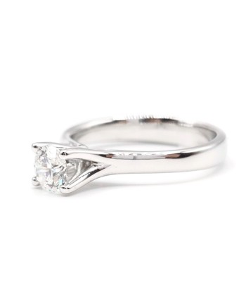 Bague solitaire en or blanc avec diamant Casella Gioielli