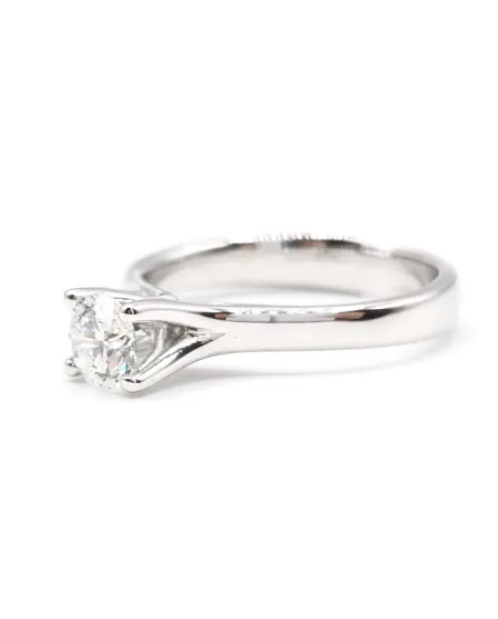 Anello Solitario Casella Gioielli in Oro Bianco con Diamante
