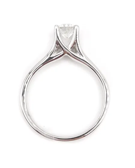 Anello Solitario Casella Gioielli in Oro Bianco con Diamante