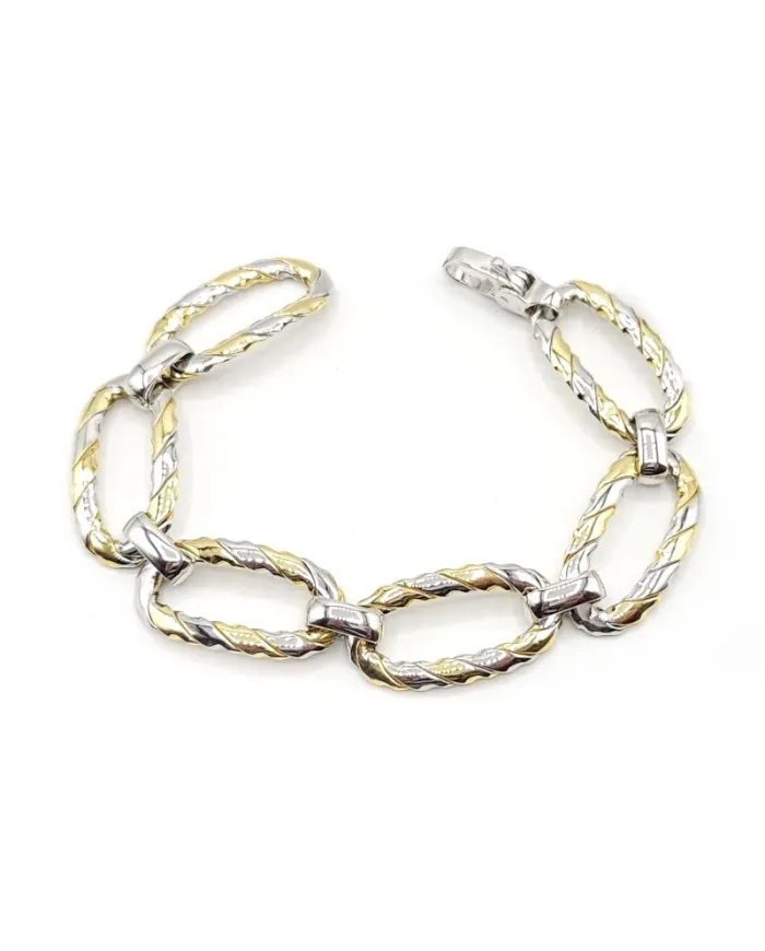 Casella Gioielli Two-Tone Gold Bracelet with Wide Intertwined Links