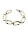 Bracciale Casella Gioielli in Oro Bicolore con Maglie Larghe Intrecciate