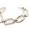 Bracciale Casella Gioielli in Oro Bicolore con Maglie Larghe Intrecciate
