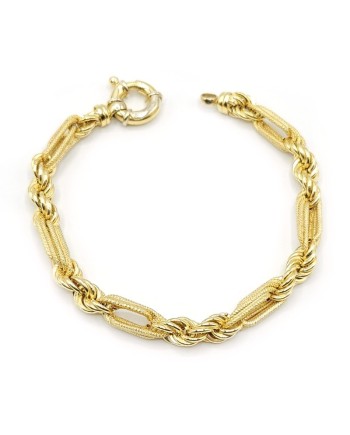 Bracelet Casella Gioielli en or jaune avec maillons entrelacés