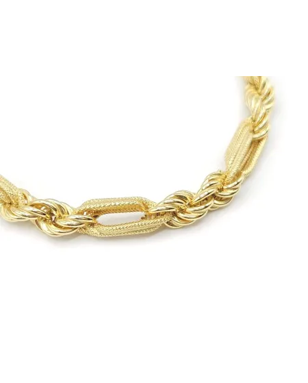 Bracelet Casella Gioielli en or jaune avec maillons entrelacés