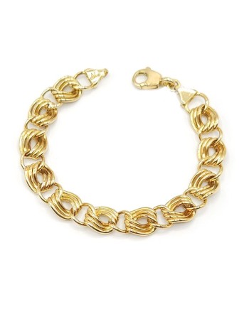 Bracciale Casella Gioielli in Oro Giallo con Maglie Intrecciate