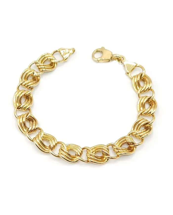 Bracelet Casella Gioielli en or jaune avec maillons entrelacés