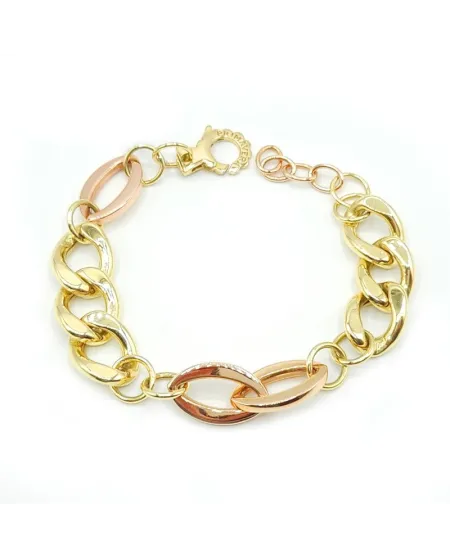 Casella Gioielli Two-Tone Gold Bracelet with Wide Links