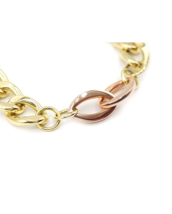 Casella Gioielli Two-Tone Gold Bracelet with Wide Links