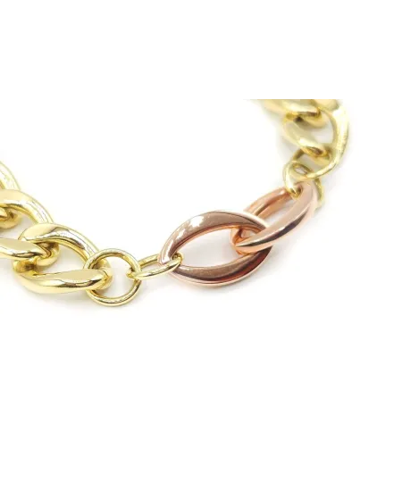 Casella Gioielli Two-Tone Gold Bracelet with Wide Links