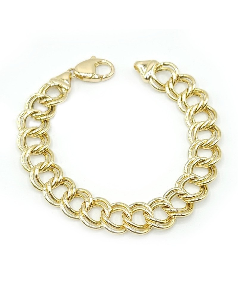 Bracciale Casella Gioielli in Oro Giallo con Maglie Intrecciate