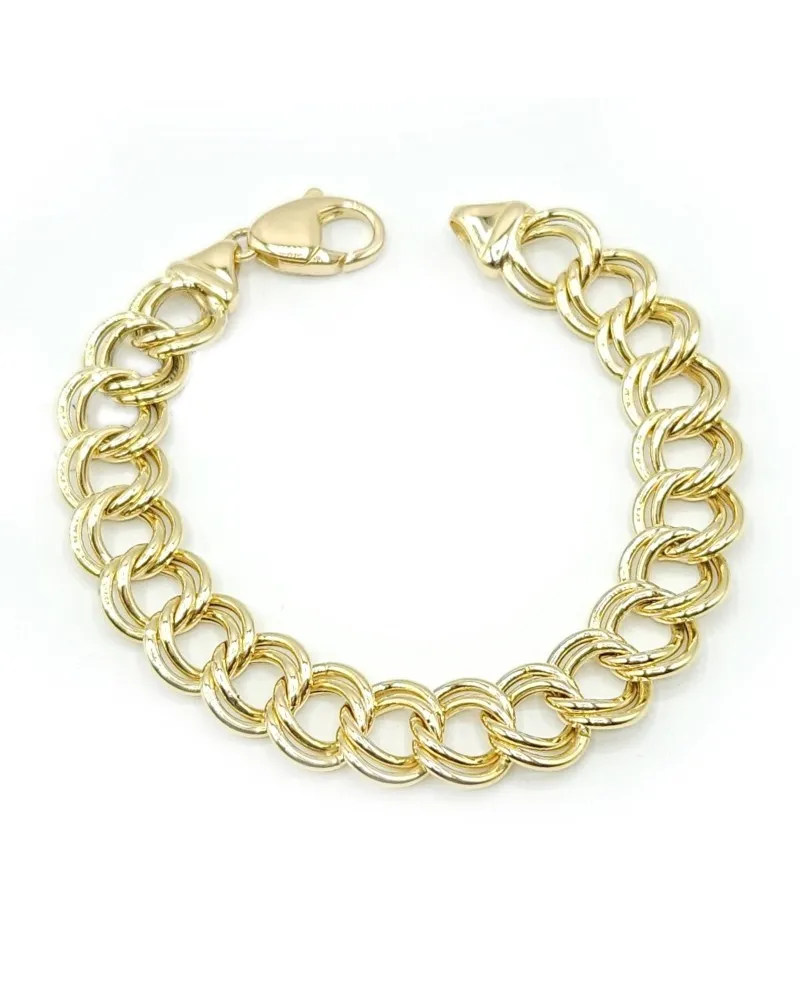 Bracciale Casella Gioielli in Oro Giallo con Maglie Intrecciate