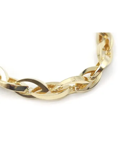 Bracciale Casella Gioielli in Oro Giallo con Maglie Larghe