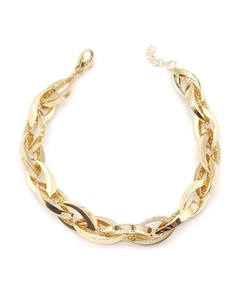 Bracciale Casella Gioielli in Oro Giallo con Maglie Larghe
