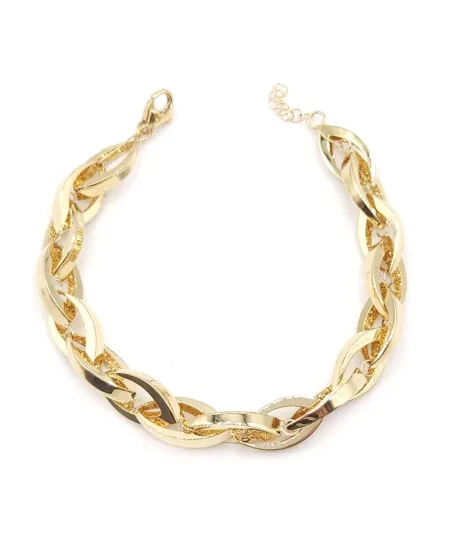 Casella Gioielli Yellow Gold Bracelet with Wide Links