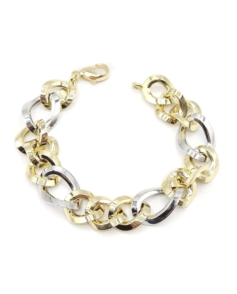 Casella Gioielli Two-Tone Gold Bracelet with Wide Links