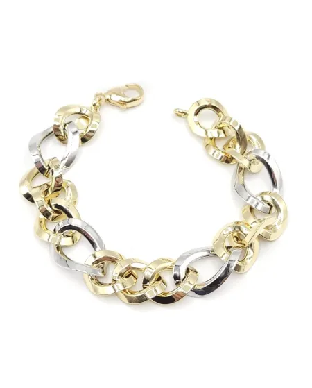 Casella Gioielli Two-Tone Gold Bracelet with Wide Links