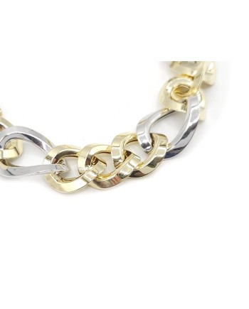 Casella Gioielli Two-Tone Gold Bracelet with Wide Links