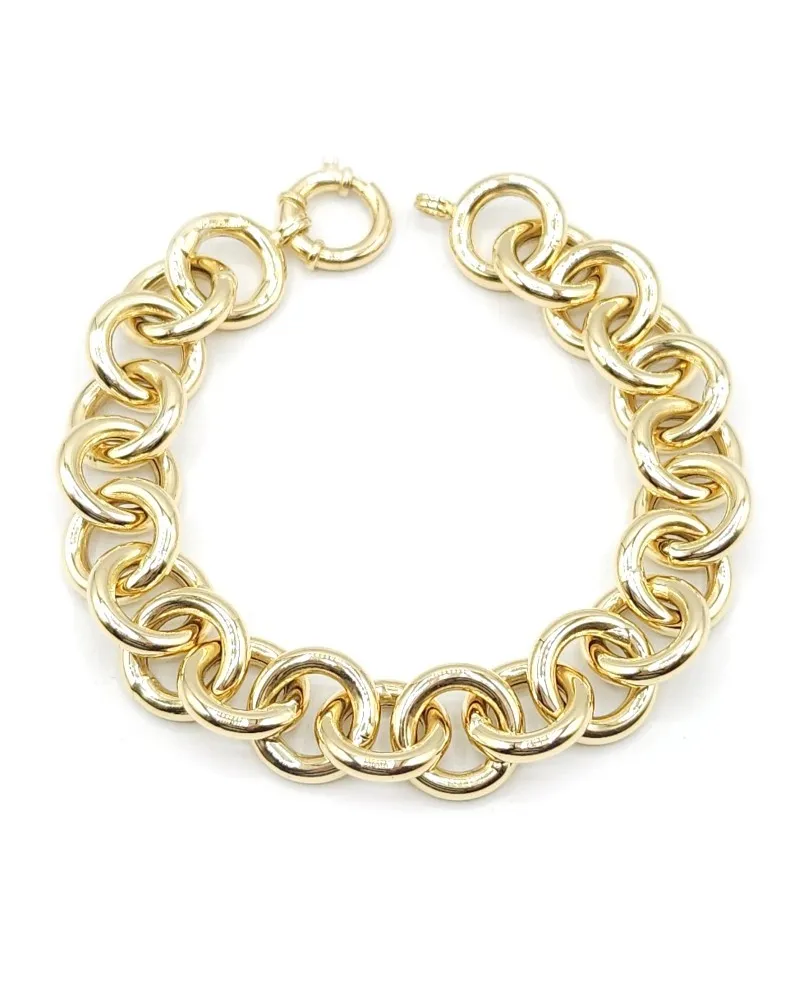 Bracciale Casella Gioielli in Oro Giallo con Maglie Tonde