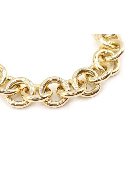 Bracciale Casella Gioielli in Oro Giallo con Maglie Tonde